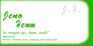 jeno hemm business card